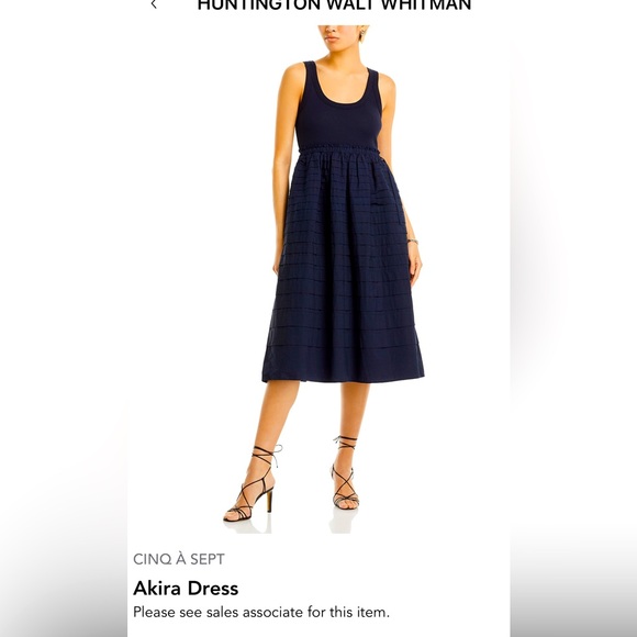 Cinq a Sept Blue Midi A-Line Skirt - Picture 1 of 8